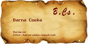 Barna Cseke névjegykártya
